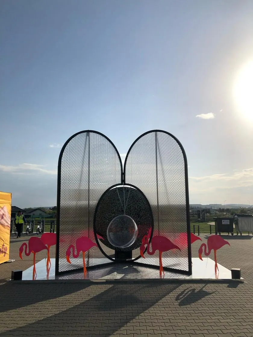 Instalatie cu flamingo — [client / agentie]